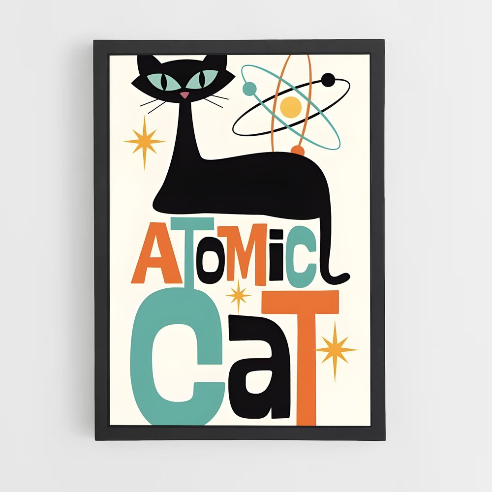 Poster Le Chat Stellaire – affiche Espace rétro (vue 2)